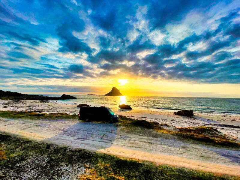 Sonnenuntergang am Stellplatz