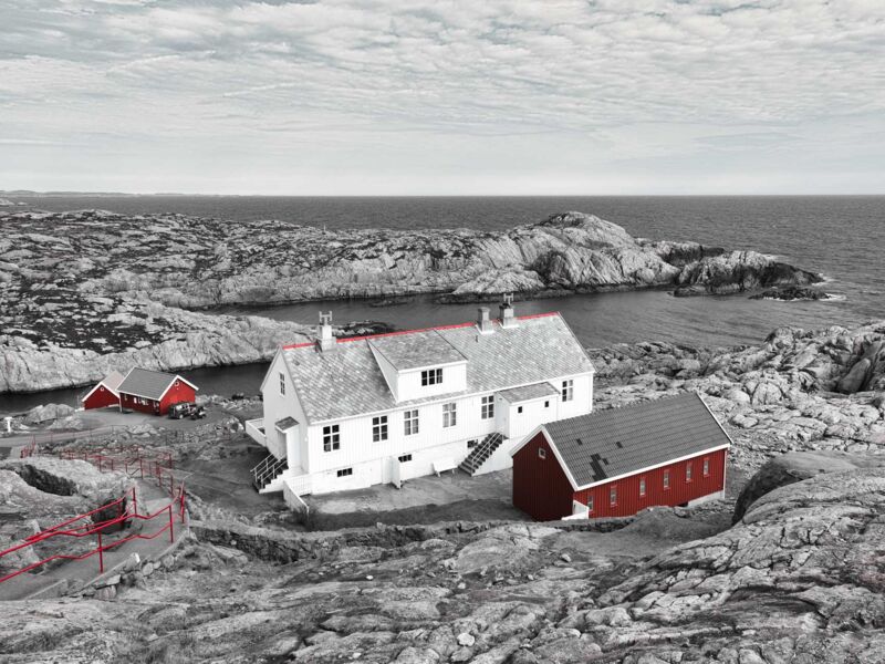 Rote Häuschen in Lindesnes