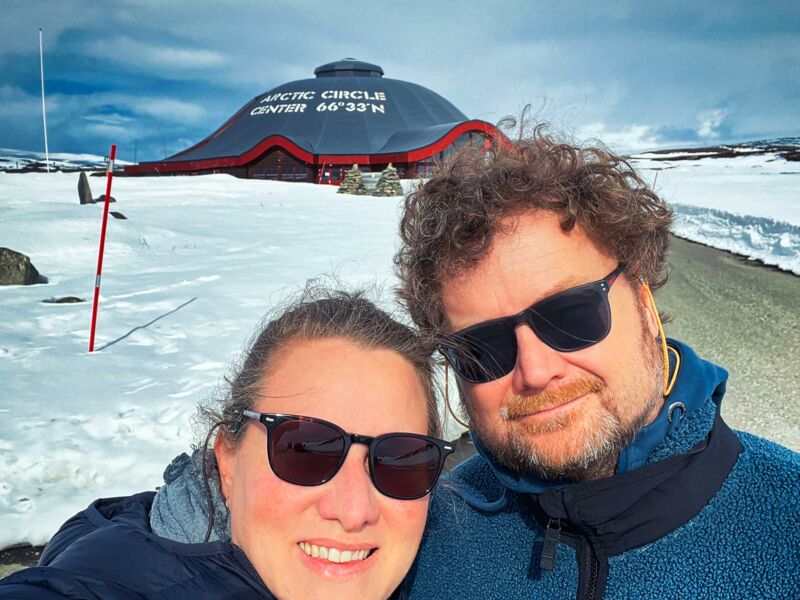 Am Polarkreis mit massig Schnee